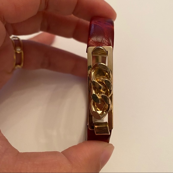 Alligator Mock Croc Gold chain Bangle Bracelet - Picture 8 of 11